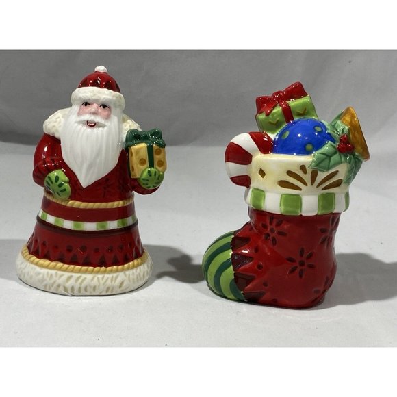 Fitz & Floyd FF Memories of Santa Salt Pepper Shakers Original Box  Christmas - Picture 2 of 4